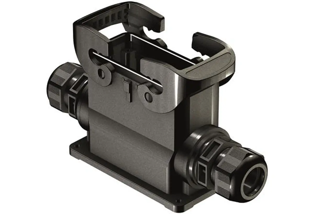 Produktfoto 1 von HARTING Han-Eco B Gehäuse für robusten Stromversorgungsstecker 2 Hebel 2, SMD 16B Gehäuse, IP66