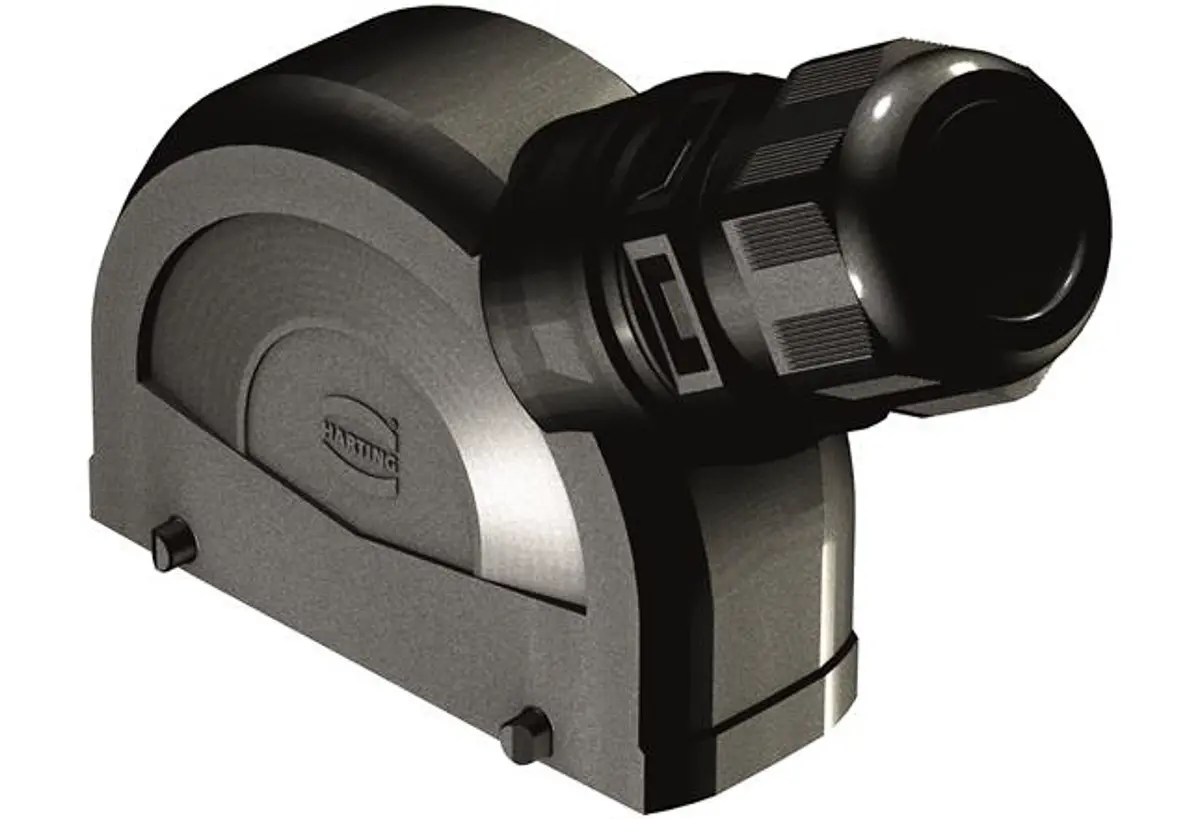 Produktfoto 1 von HARTING Han-Eco B Kappe für robusten Stromversorgungsstecker Doppelter Hebel 2 24B Haube, IP66