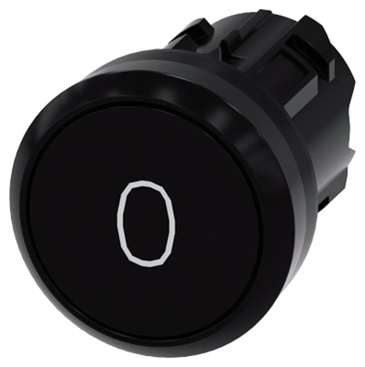Produktfoto 1 von Siemens SIRIUS ACT Drucktastenkopf Ø 22 mm, Schwarz Tastend Rund Rund Kunststoff, IP66