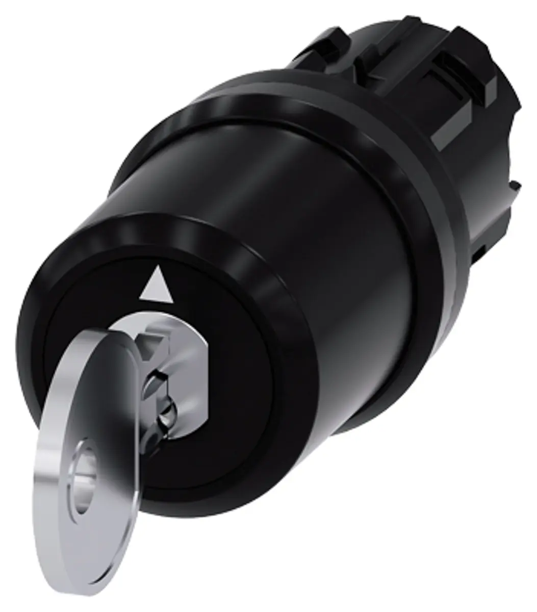 Produktfoto 1 von Siemens SIRIUS ACT 3SU10 Schlüsselschalterkopf 22.3 mm 3 Positionen Rund Tastend IP69K, IP40, IP66, IP69, IP20