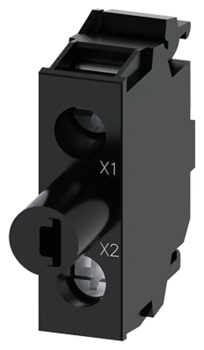 Produktfoto 1 von Siemens 3SU1401 Kontaktblock mit Lampenfassung, LED grün, 230 V ac, Schraubanschluss