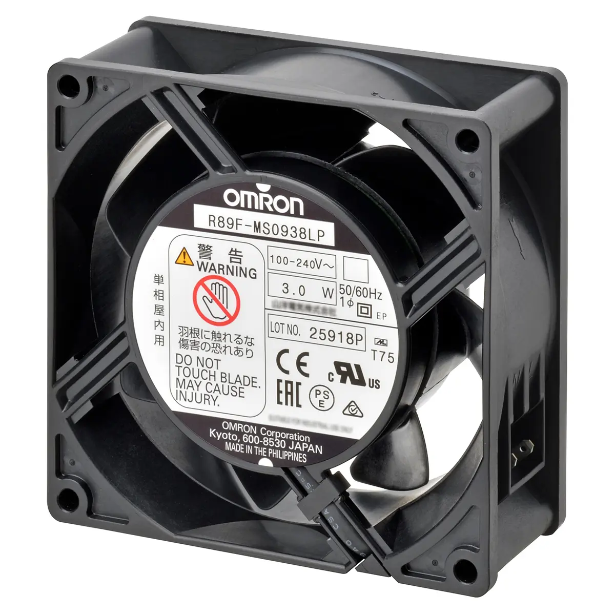 Produktfoto 1 von Omron R89F AC-Axiallüfter, Kugellager, 100 → 240 V ac / 4.4W, 120 x 120 x 38mm, 3m³/min