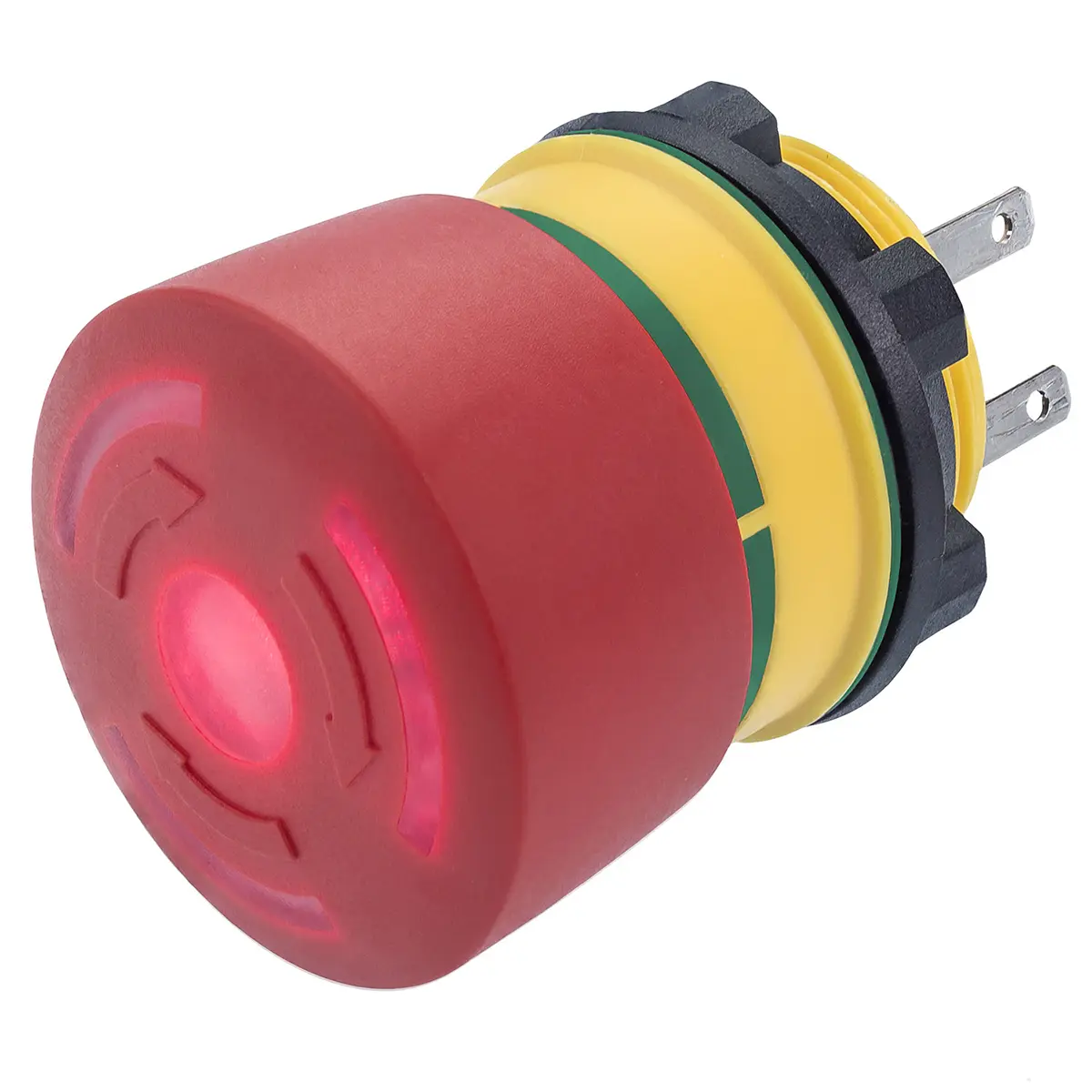 EAO 84 Not-Aus-Drucktaster, Ø 22 mm, 1 Schließer/1 Öffner, Rot Beleuchtet IP40, IP65, x 26 mm, Drehfreigabe