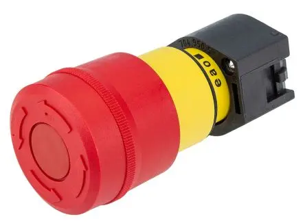 EAO 04 Not-Aus-Schalter, 22 mm, Rot, Drehfreigabe, Pilzkopf, Rund, Kunststoff, IP65, 37 mm