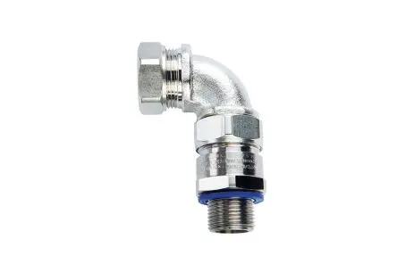 Produktfoto 1 von Flexicon LTP EXD 90 Messing Kabelrohr Befestigung Kabelrohr M20 20 mm Silber Nickel-Finish IP67, IP68, IP66