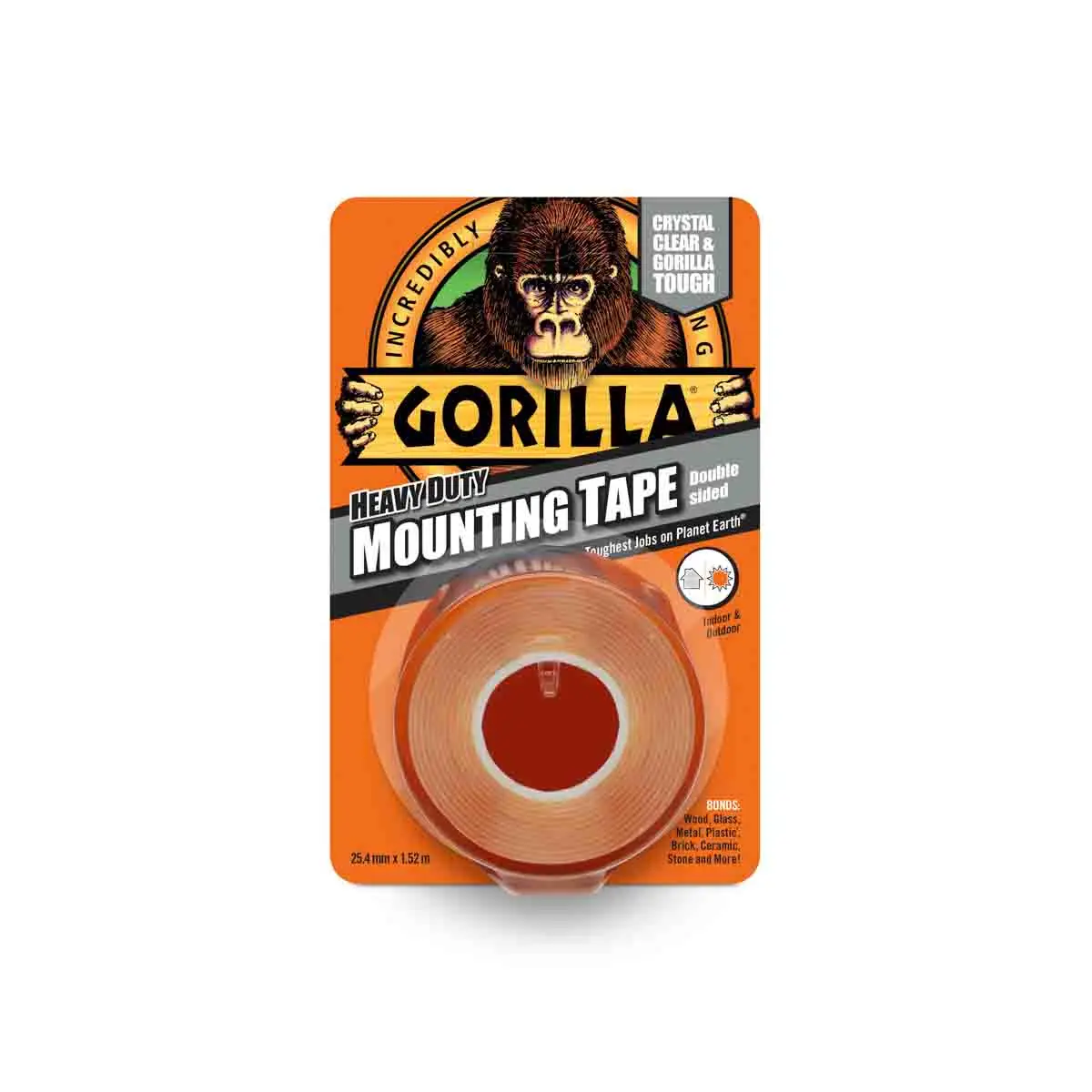 Produktfoto 1 von GORILLA GLUE EUROPE LTD Gorilla Tape Panzerband, Polyethylengewebe Klar, 0.43 mm x 25.4 mm x 1.52 m