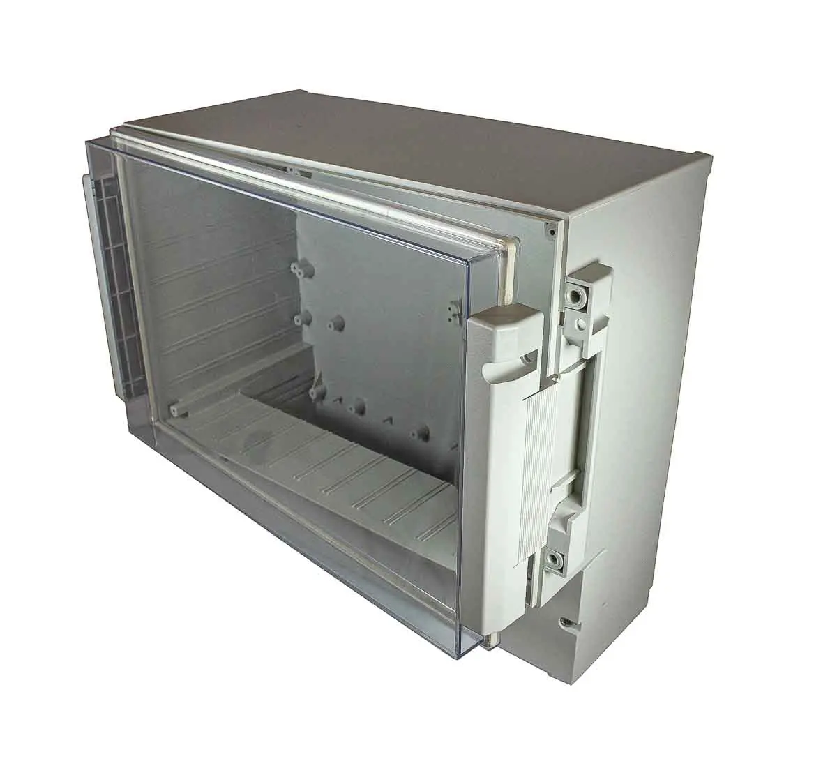 Produktfoto 1 von RS PRO 7710 Polycarbonat, ABS Wandanschlusskasten Hellgrau IP65 Transparente Tür, HxBxT 281 mm, 158 mm x 296 mm