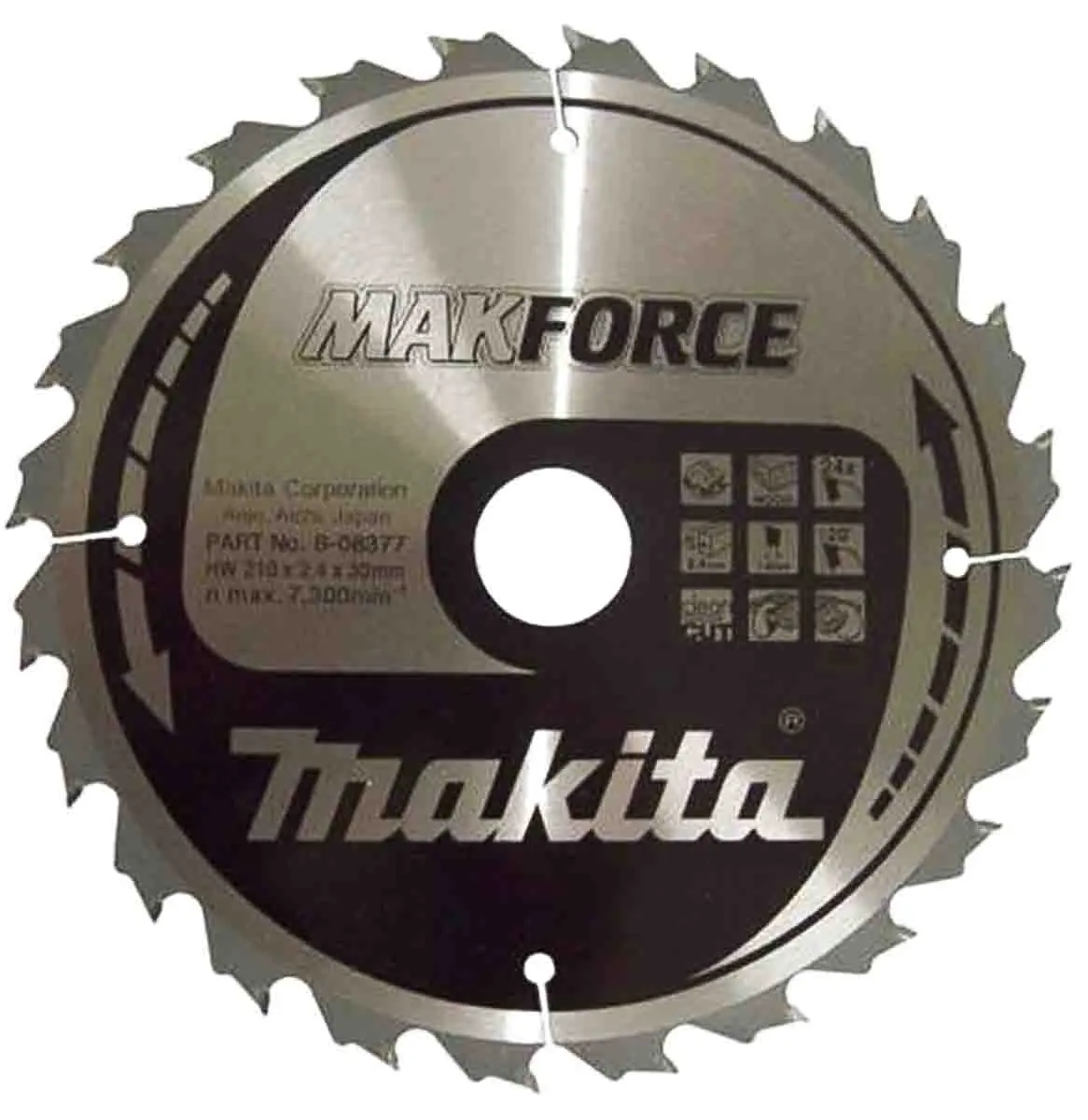 Produktfoto 1 von Makita 24 Wolframcarbid Holz Kreissägeblatt, Ø 210 mm 1