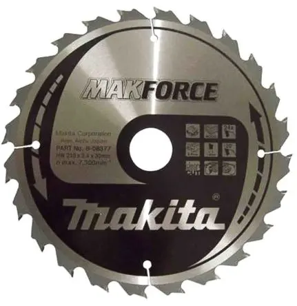 Produktfoto 1 von Makita 24 Wolframcarbid Holz Kreissägeblatt, Ø 210 mm 1