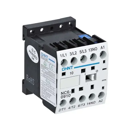 Produktfoto 1 von CHINT NC6 Schütz 24V ac-Spule, 3-polig, 888V / 9 A 230V 4 kW 1 Schließer Motorsteuerung, Umkehrend 888-Hilfskontakte
