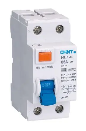 Produktfoto 1 von CHINT NL1 FI-Schutzschalter, 2-polig, 63A, 30 mA Typ AC UNE-EN61008-1