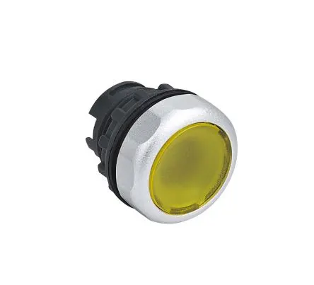 CHINT NP8 Drucktastenkopf Ø 22 mm, Gelb Tastend Glatt Rund, IP65