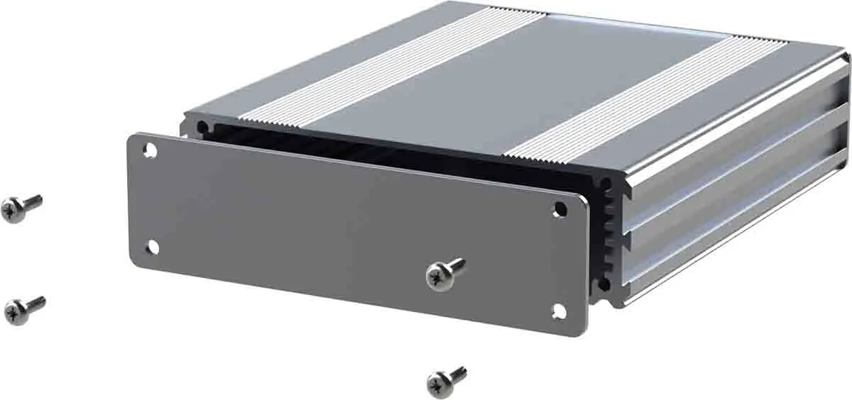 Produktfoto 1 von RS PRO, Schalengehäuse, Silber, Aluminiumeloxal 30 mm, 220 mm, 108.5 mm