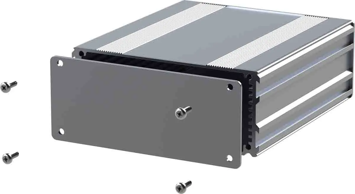 Produktfoto 1 von RS PRO, Schalengehäuse, Silber, Aluminiumeloxal 45 mm, 220 mm, 108.5 mm