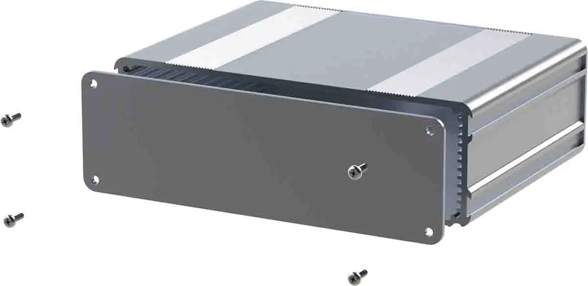 Produktfoto 1 von RS PRO, Schalengehäuse, Silber, Aluminiumeloxal 53.8 mm, 220 mm, 169.8 mm