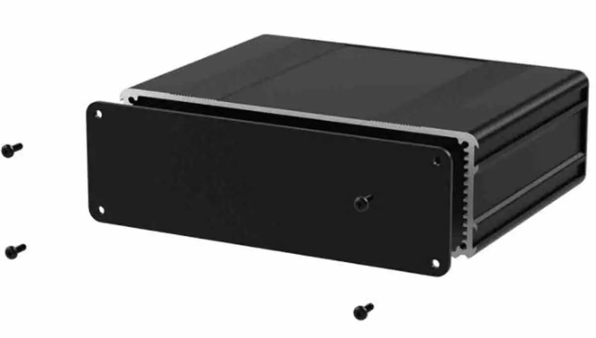 RS PRO, Schalengehäuse, Schwarz, Aluminium 53.8 mm, 160 mm, 169.8 mm