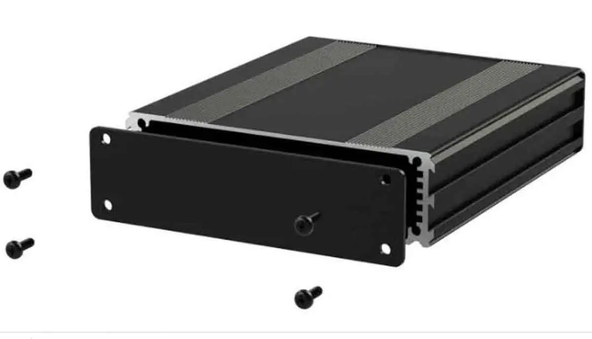 RS PRO, Schalengehäuse, Schwarz, Aluminium 30 mm, 160 mm, 108.5 mm