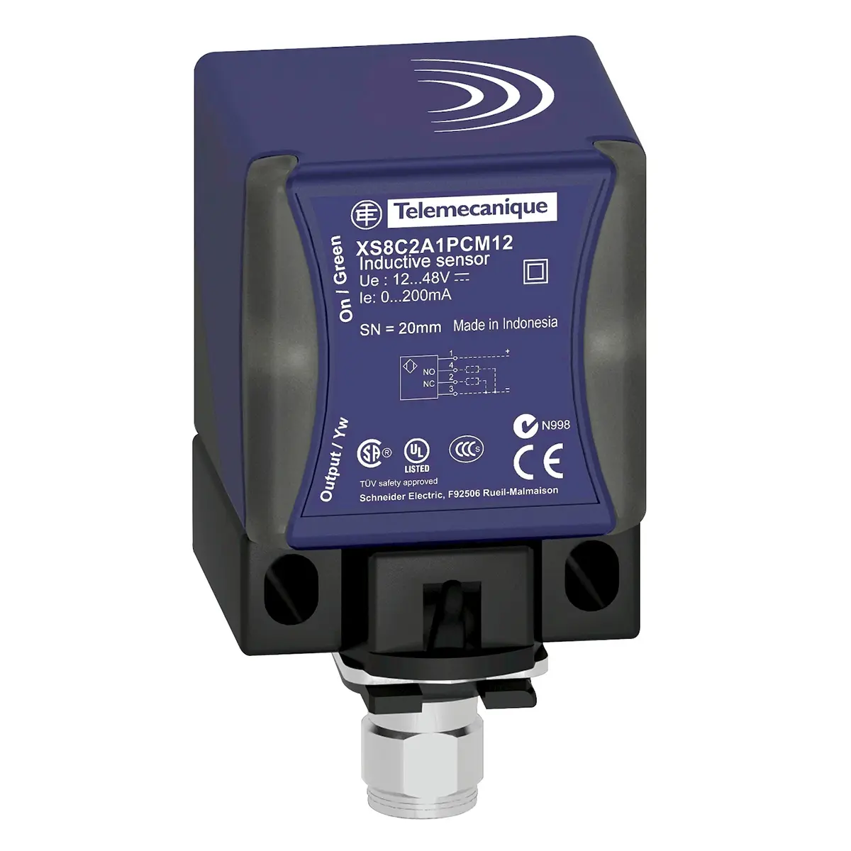 Produktfoto 1 von Telemecanique Sensors OsiSense XS Näherungssensor Induktiv, Kubisch 15 mm PNP 10 36 V dc, 12 24 V dc / 15 mA, 200 mA