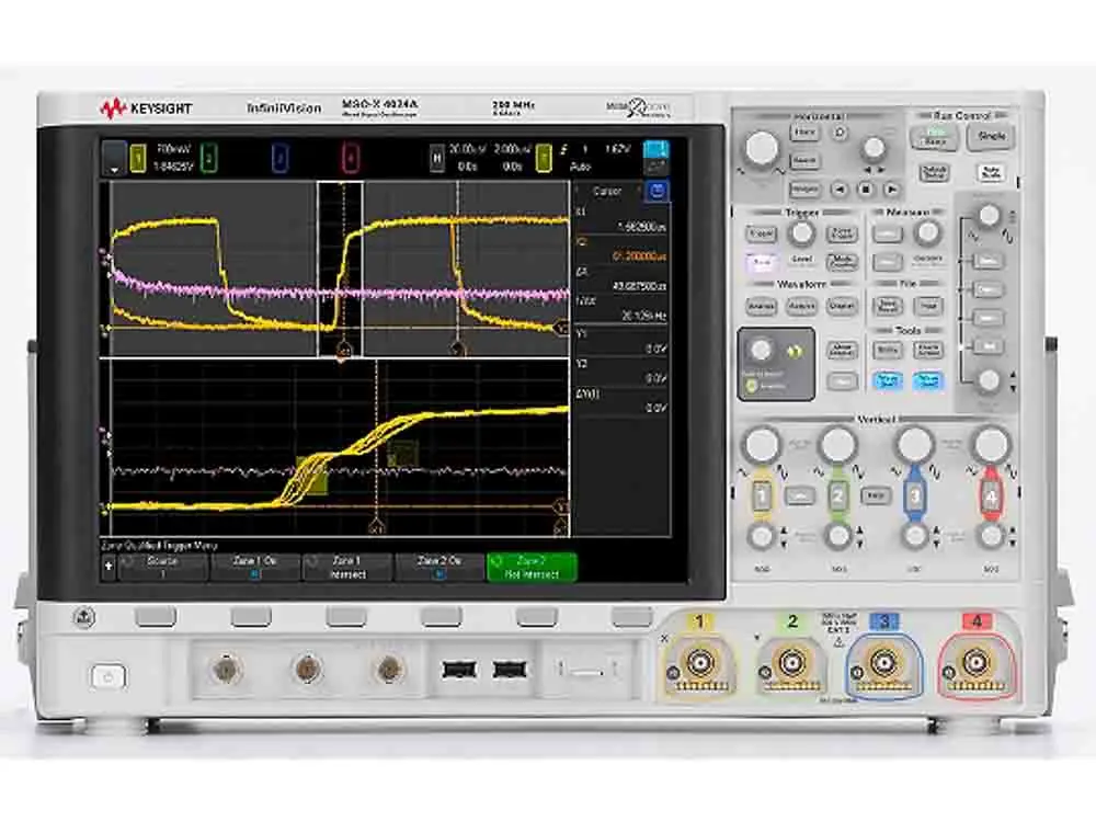Produktfoto 1 von Keysight InfiniiVision 4000 X MSOX4104A Mixed-Signal Tisch Oszilloskop 4-Kanal Analog / 16 Digital 1GHz CAN, IIC, LIN,