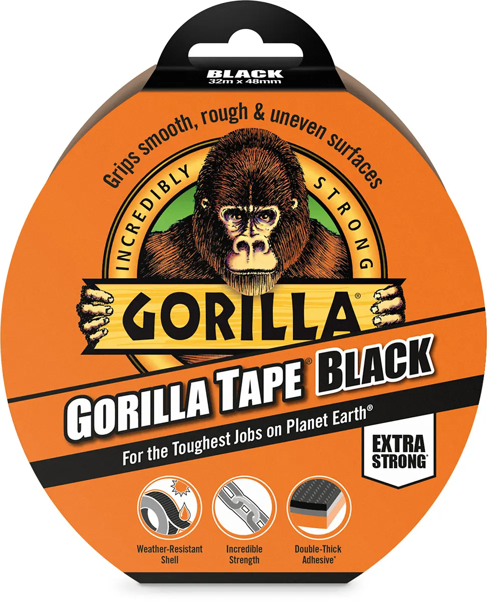 GORILLA GLUE EUROPE LTD Gorilla Tape Panzerband Schwarz, 48 mm x 48 mm x 32 m Schwarz