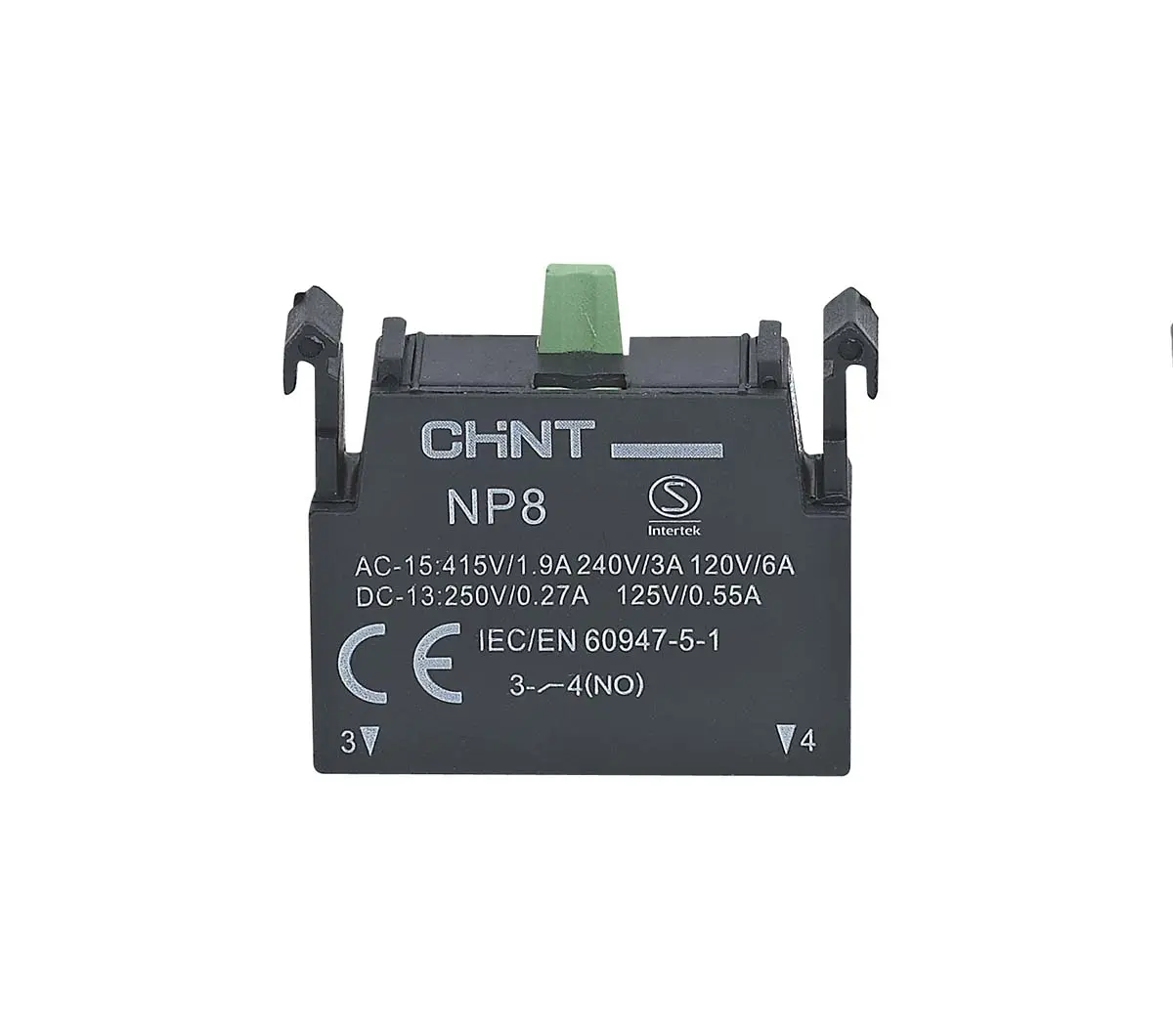 Produktfoto 1 von CHINT Kontaktblock, NP8 -Serie , 1 Schließer, 220 V ac / 110 V dc, Schraubanschluss, Typ Kontaktblock