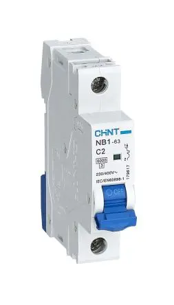 Produktfoto 1 von CHINT NB1 Miniaturüberlastschalter Typ C, Pol 1-polig 2A 480V ac, Abschaltvermögen 10 kA 480 V dc