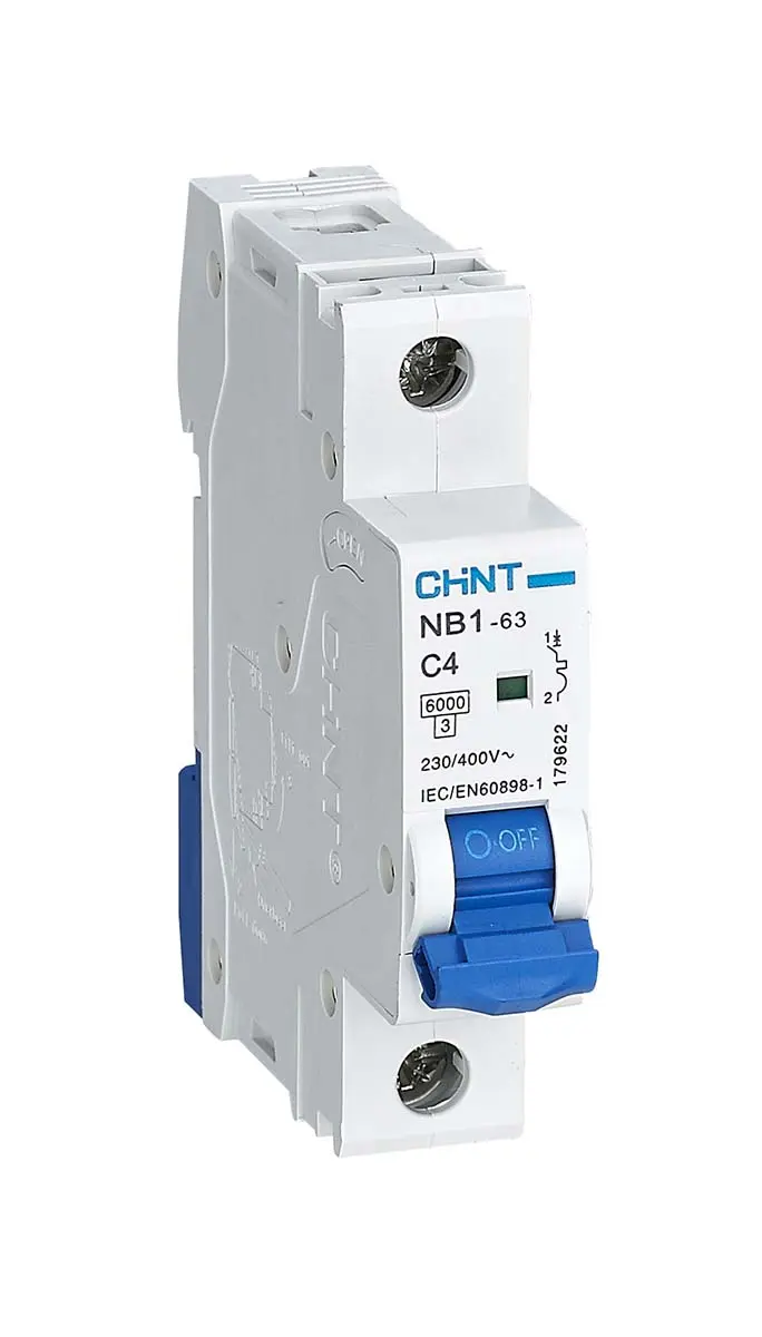 Produktfoto 1 von CHINT NB1 Miniaturüberlastschalter Typ C, Pol 1-polig 4 A 480 V ac, Abschaltvermögen 10 kA 480 V dc