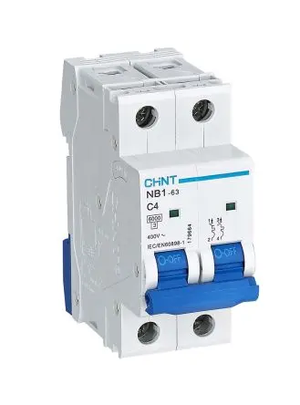 Produktfoto 1 von CHINT NB1 Miniaturüberlastschalter Typ C, Pol 2-polig 4A 480V ac, Abschaltvermögen 10 kA 480 V dc