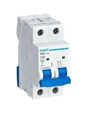 Produktfoto 1 von CHINT NB1 Miniaturüberlastschalter Typ C, Pol 2-polig 20A 480V ac, Abschaltvermögen 10 kA 480 V dc