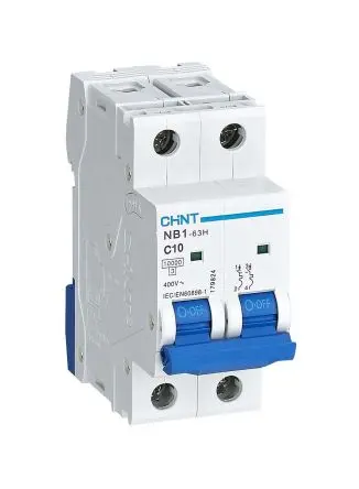 Produktfoto 1 von CHINT NB1 Miniaturüberlastschalter Typ C, Pol 2-polig 10A 480V ac, Abschaltvermögen 10 kA 480 V dc