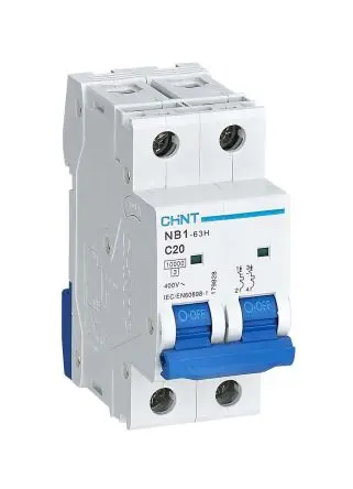 Produktfoto 1 von CHINT NB1 Miniaturüberlastschalter Typ C, Pol 2-polig 20A 480V ac, Abschaltvermögen 10 kA 480 V dc
