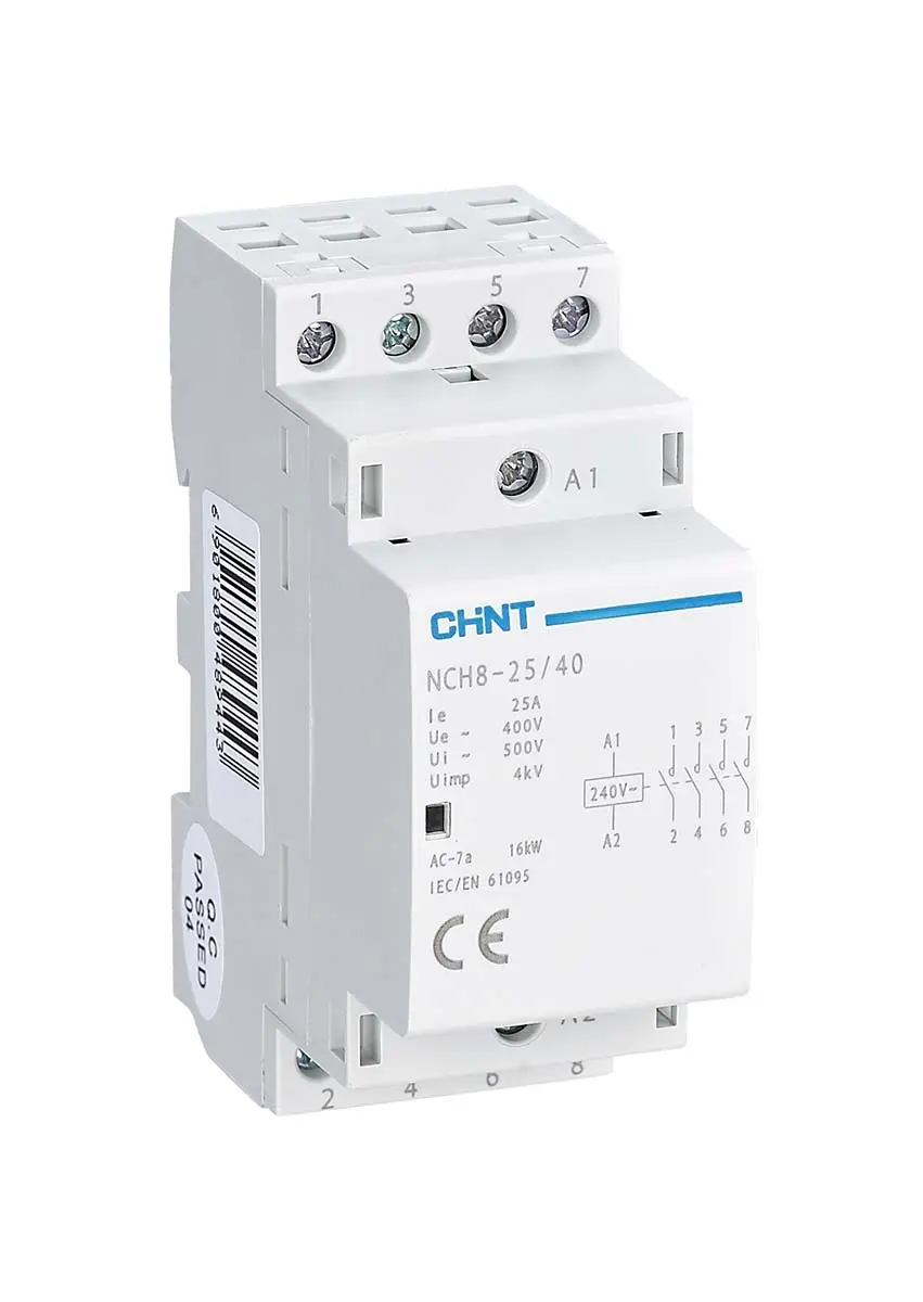 Produktfoto 1 von CHINT NCH8 Schütz 230 V ac-Spule, 3-polig, 888V 230 V ac 4 Schließer Umkehrend 888-Hilfskontakte