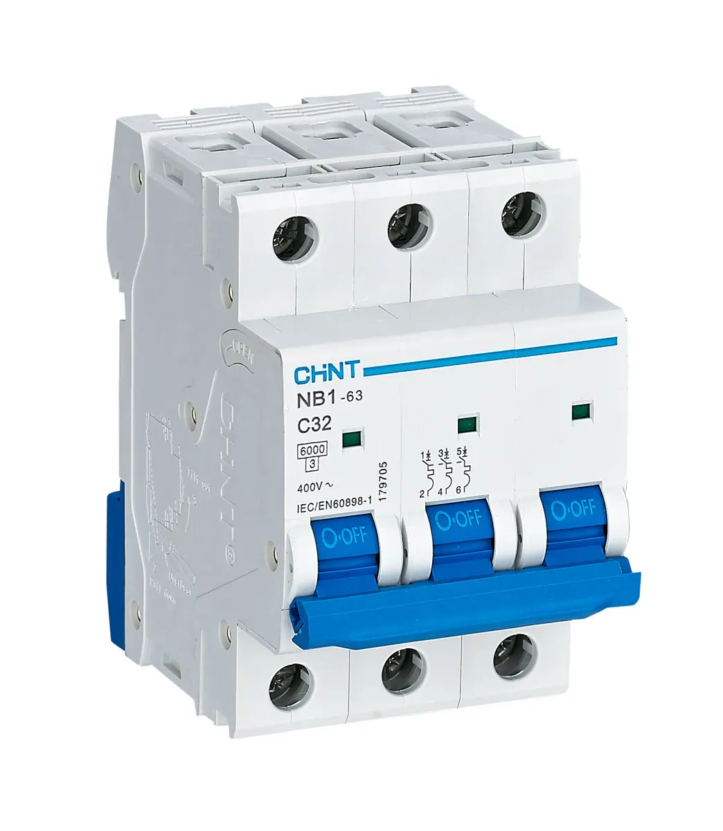 Produktfoto 1 von CHINT NB1 Miniaturüberlastschalter Typ C, Pol 3-polig 32 A 480 V ac, Abschaltvermögen 10 kA 480 V dc