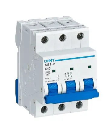 Produktfoto 1 von CHINT NB1 Miniaturüberlastschalter Typ C, Pol 3-polig 40A 480V ac, Abschaltvermögen 10 kA 480 V dc