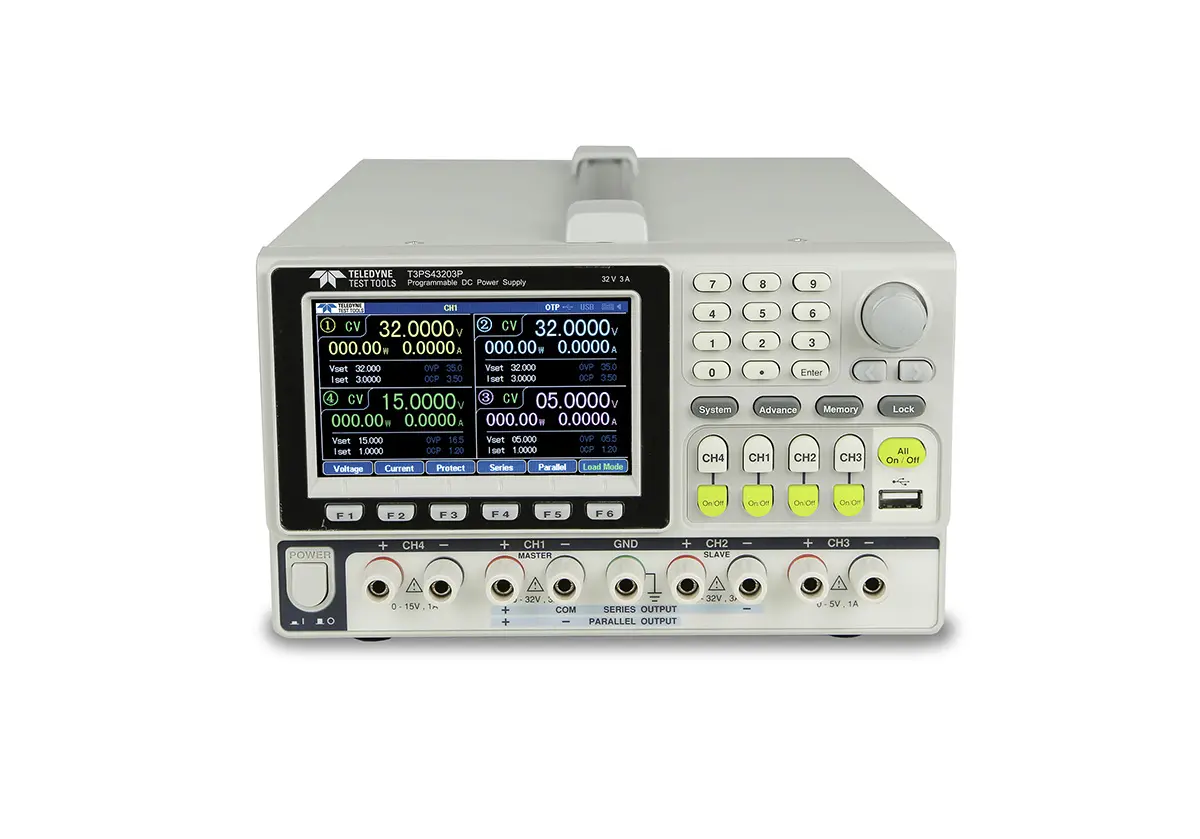 Produktfoto 1 von Teledyne LeCroy T3PS43203P 4-Kanal Programmier Labornetzgerät 0 → 50W, 0 → 32V / 0 → 3A