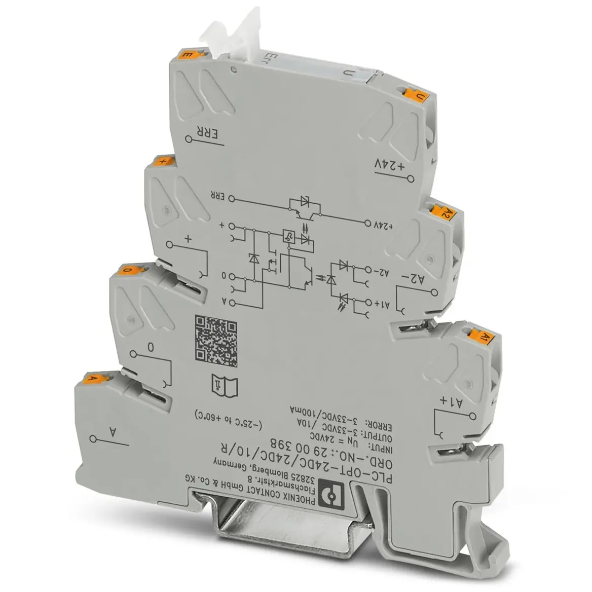 Produktfoto 1 von Phoenix Contact PLC-OPT Halbleiter-Interfacerelais, 10 A max., DIN-Schienen 19,2 V dc min. 33 V dc max. / 28,8 V DC max.