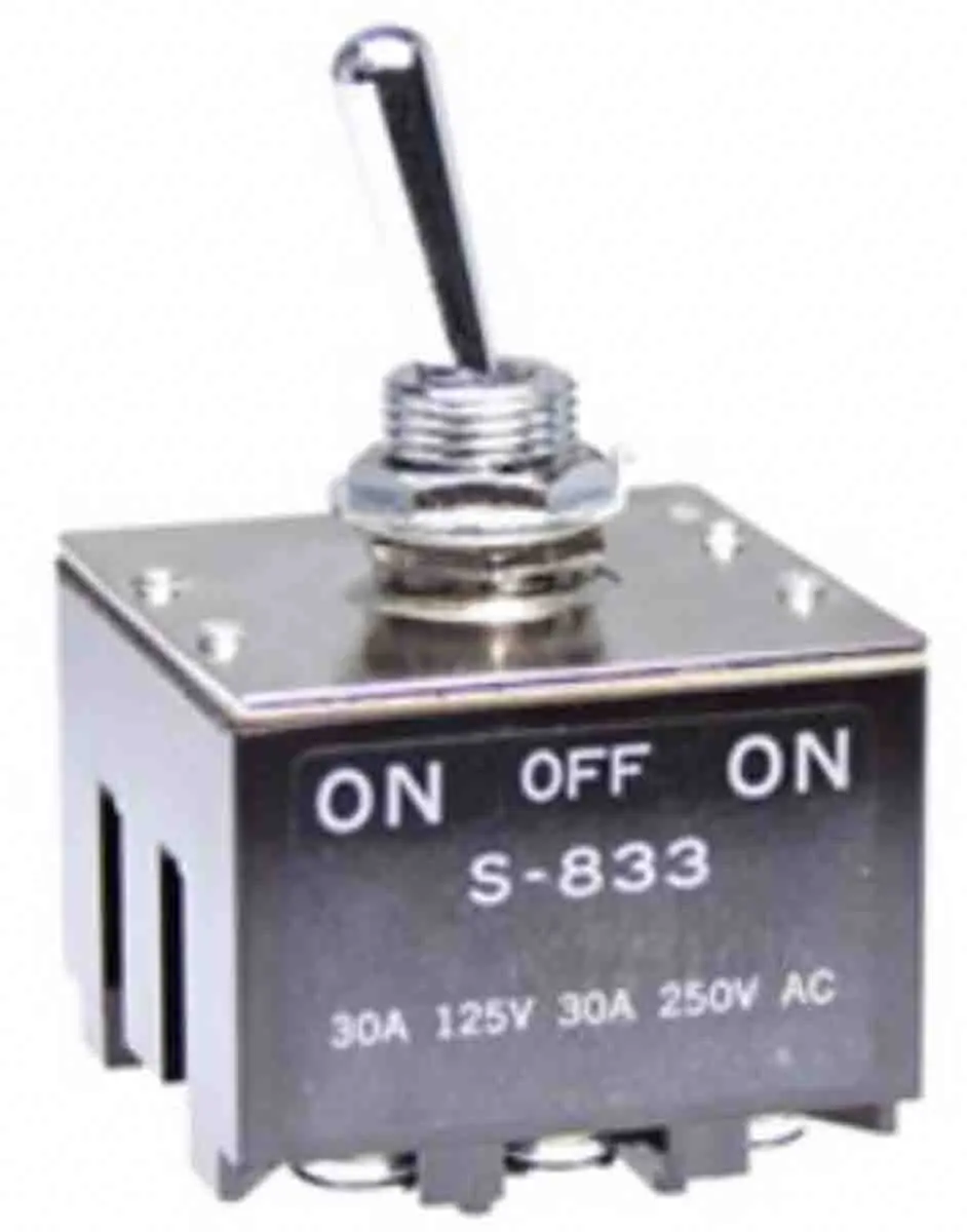 NKK Switches Tafelmontage Kippschalter 3-poliger Wechsler Ein-Aus-Ein 30 A, Schraub