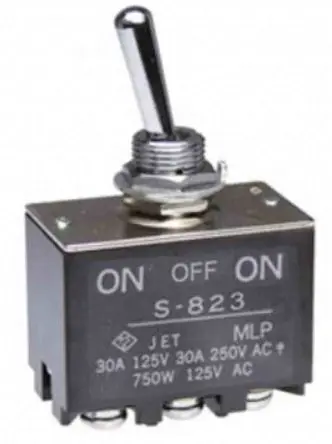 Produktfoto 1 von NKK Switches Panel Kippschalter 2-poliger Wechsler, Ein-Aus-Ein, 30 V dc, 125 V ac, 30A, Schraube