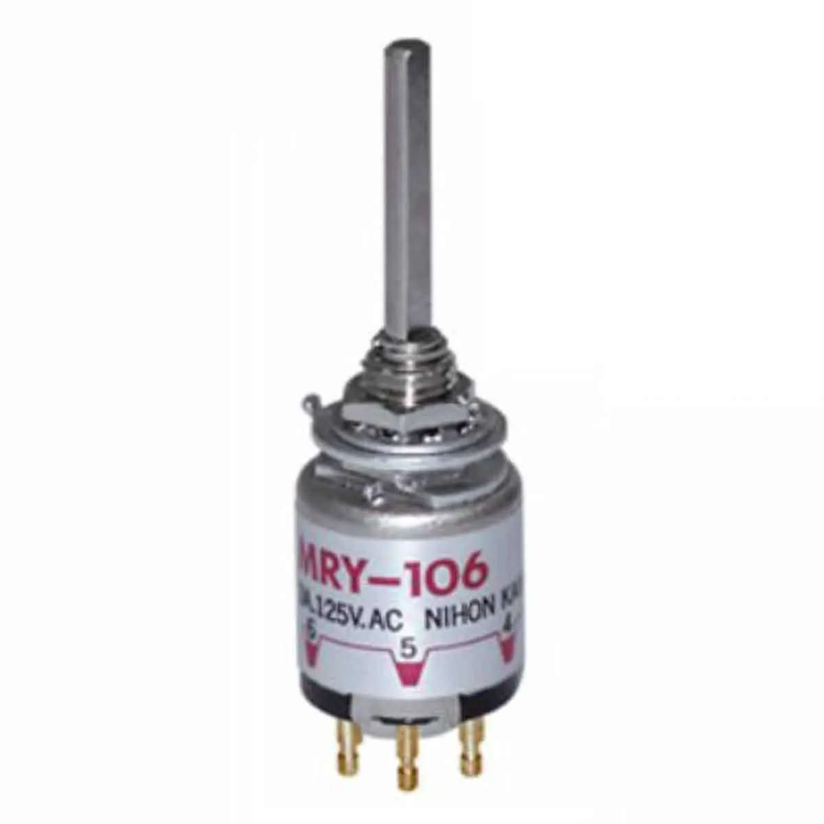 NKK Switches 6-Stufen MR Drehschalter SP6T / 0.4 A Lot, 17.3 mm x 14 mm x 14 mm