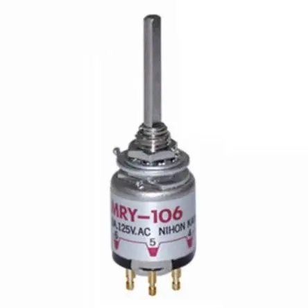 NKK Switches 6-Stufen MR Drehschalter SP6T / 0.4A Lot, 17.3 mm x 14mm x 14 mm
