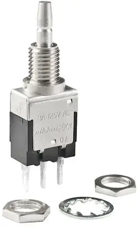 Produktfoto 1 von NKK EB Miniaturdruckschalter Ein-Ein Panel Ø 6.4 mm, 1-poliger Umschalter / 3A 28 V dc 125 V ac