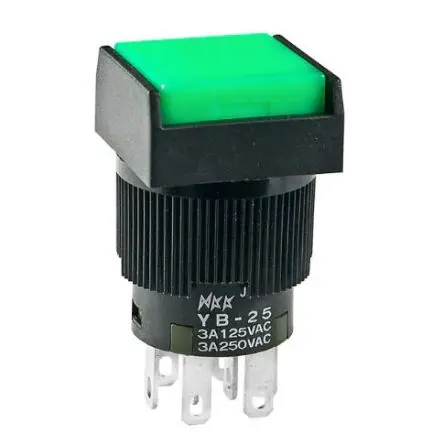 Produktfoto 1 von NKK YB Druckschalter Blau, Grün, Weiß Tastend Panel Ø 15 x 15 mm, 2-poliger Umschalter / 3A 30 V dc 250 V ac, IP65