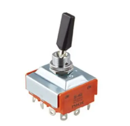 Produktfoto 1 von NKK Switches Panel Kippschalter 4-poliger Schließer, Ein-Ein, 250 V ac, 20A, IP40, Lötöse