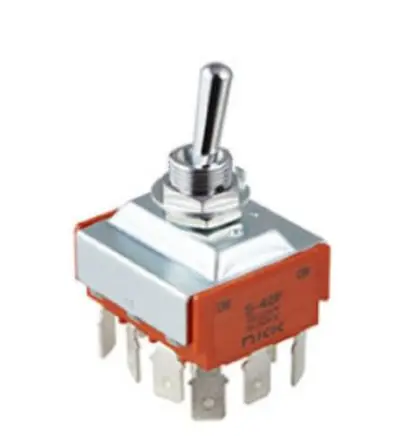Produktfoto 1 von NKK Switches Panel Kippschalter 4-poliger Schließer, Ein-Ein, 30 V dc, 250 V ac, 20A, IP40, Schnellverbindung