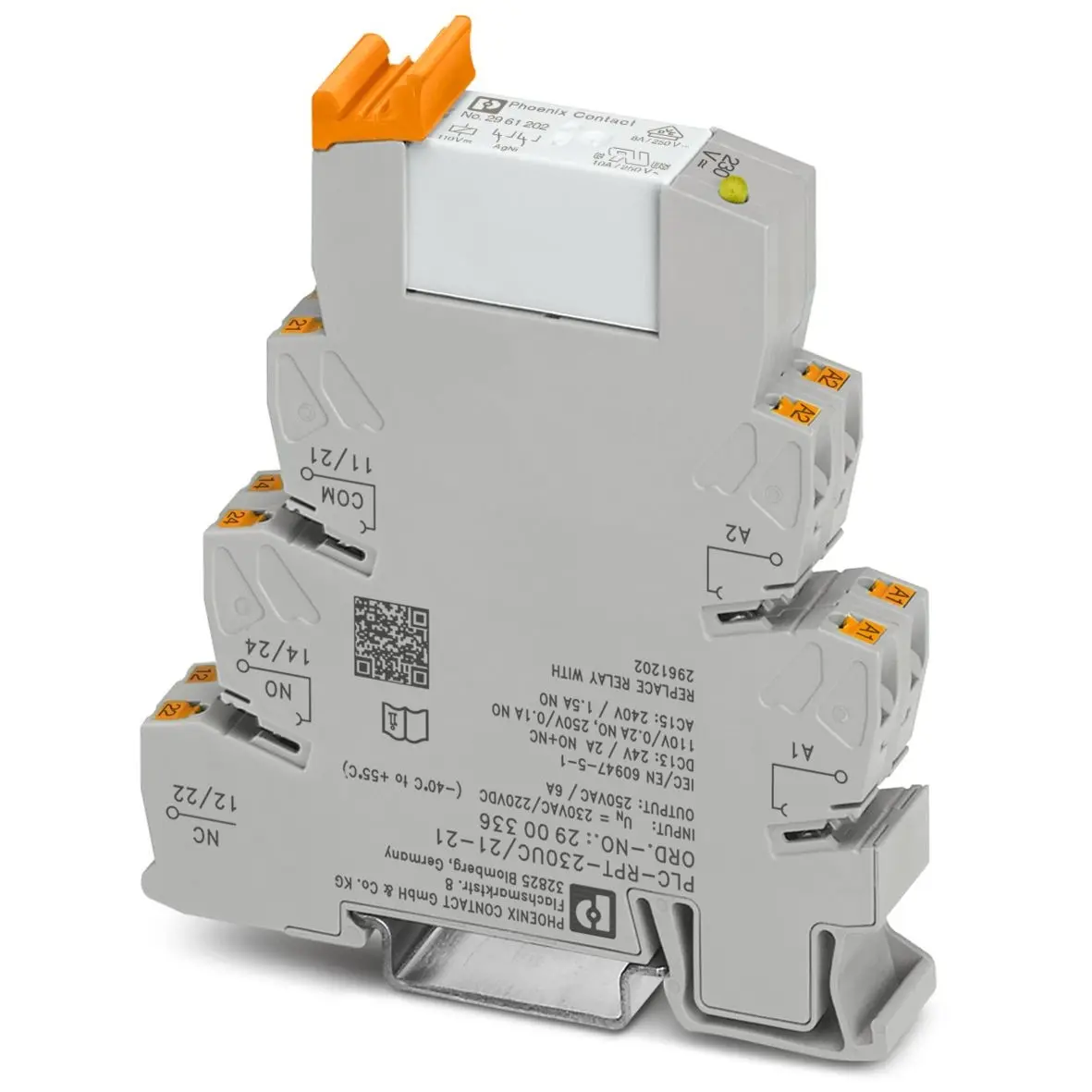 Produktfoto 1 von Phoenix Contact PLC-RPT-230UC/21-21 Interface Relais, 179.4V ac / 220 V dc, 230V ac 230V ac, 2-poliger Wechsler