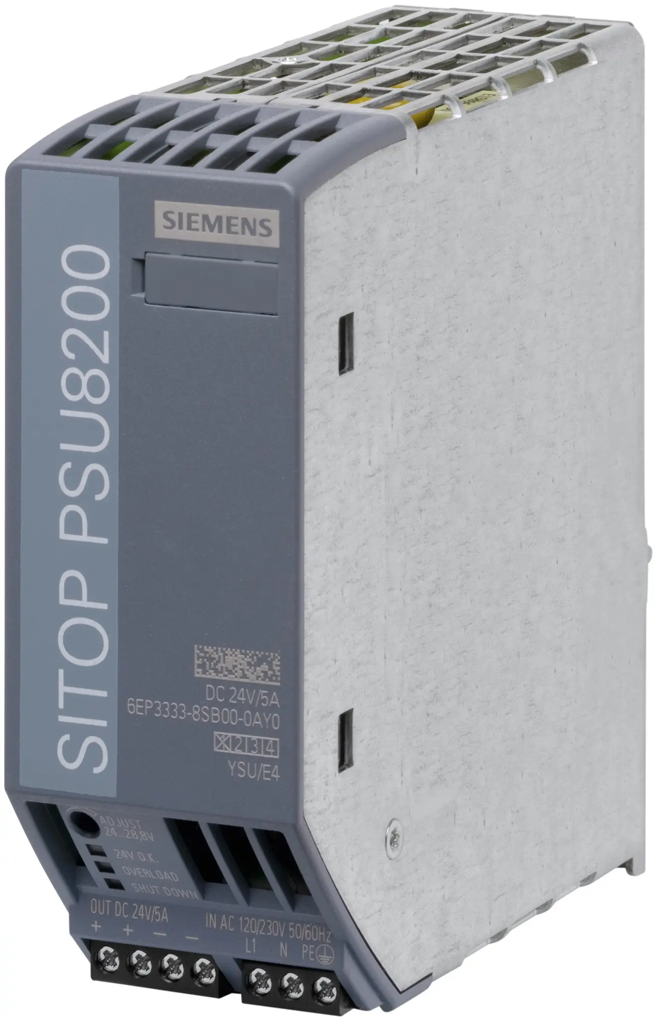 Produktfoto 1 von Siemens SITOP PSU8200 DIN-Schienen Netzteil Getaktet 24V dc / 5A 120W 120 V ac, 230 V ac