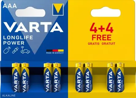 Produktfoto 1 von Varta LONGLIFE Power AAA Batterie LR03, Alkalisch, 1.5 V, 1.2 Ah