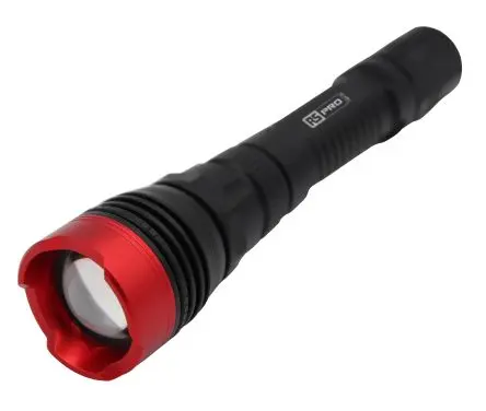 Produktfoto 1 von RS PRO Taschenlampe LED Schwarz, Rot, 250 lm / RSPRO-F20, 150 mm