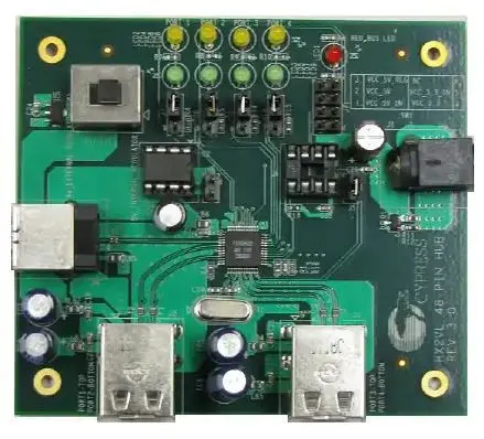 Produktfoto 1 von Infineon USB 2.0-kompatibler Hub mit sehr niedrigem Stromverbrauch und 4 Anschlüssen, Entwicklungskit Entwicklungstool
