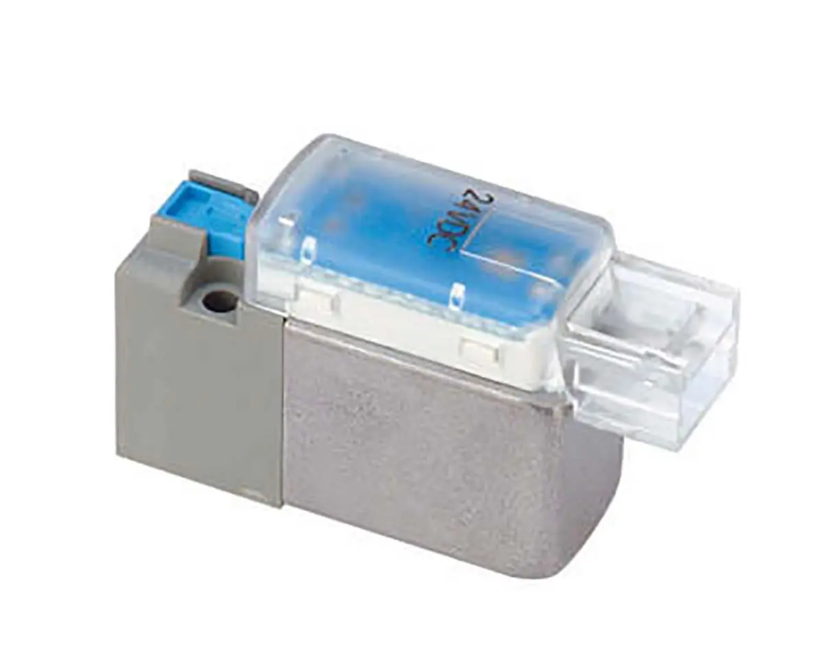 Produktfoto 1 von SMC V100 Vorgesteuertes Magnetventil 3/1 M5 x 0,8, Elektromagnet-betätigt